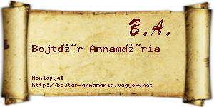 Bojtár Annamária névjegykártya