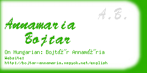 annamaria bojtar business card